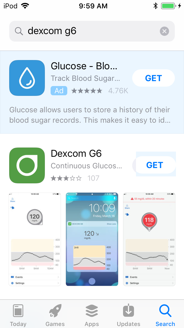 Dexcom G6 Listing